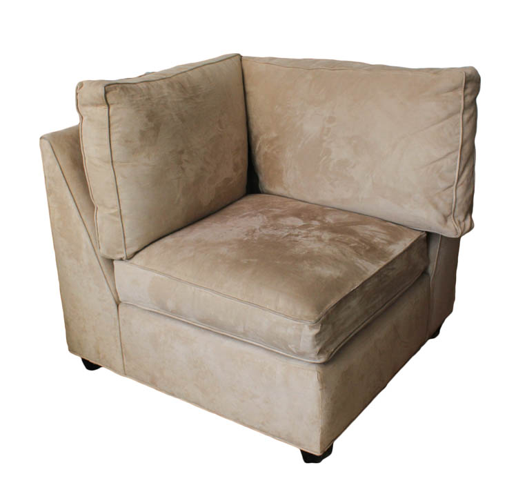 Camel Microsuede Sectional Sofa
