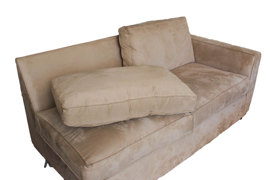 Camel Microsuede Sectional Sofa