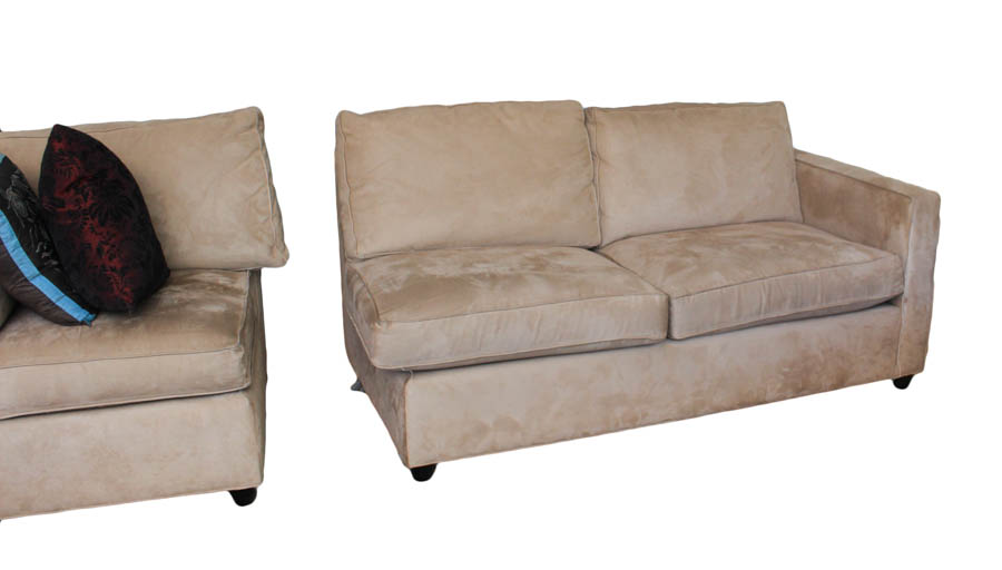 Camel Microsuede Sectional Sofa