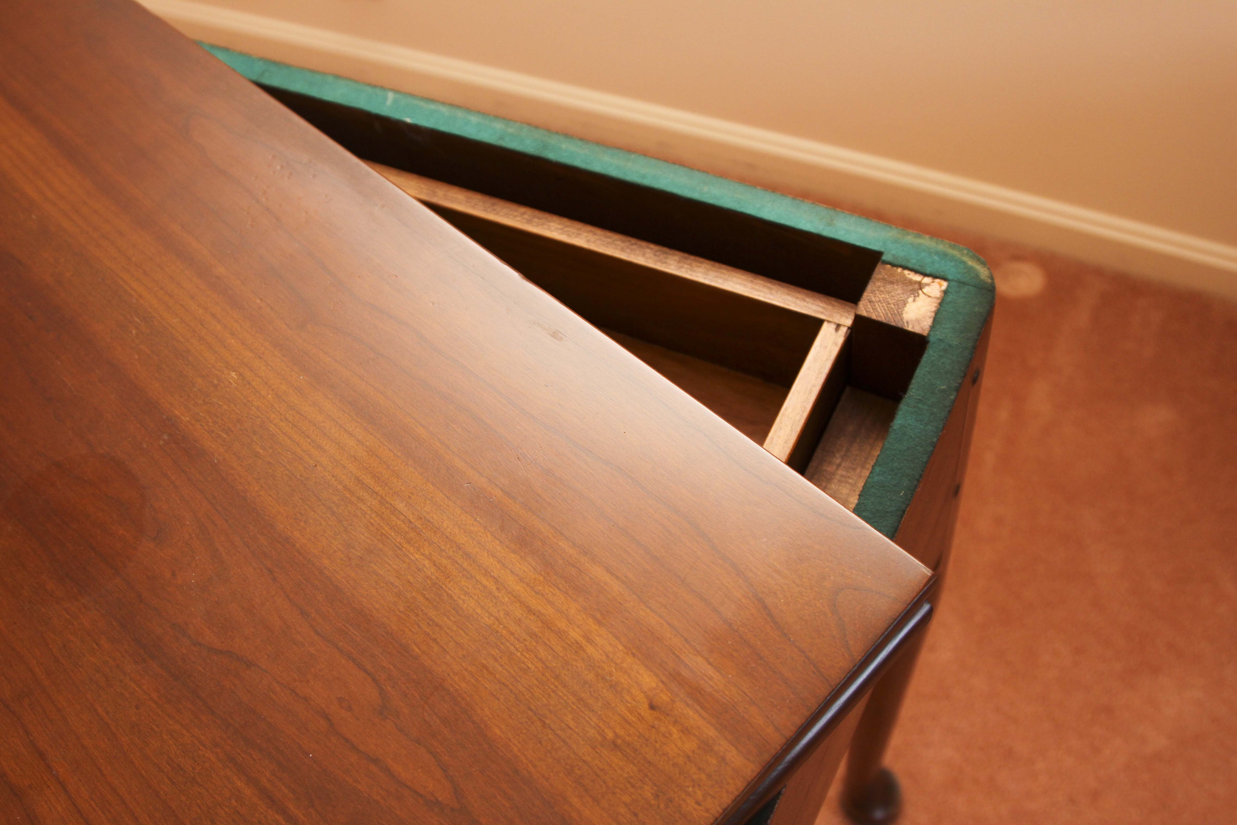 Stickley Fold-Over Top Game Table with Drawer