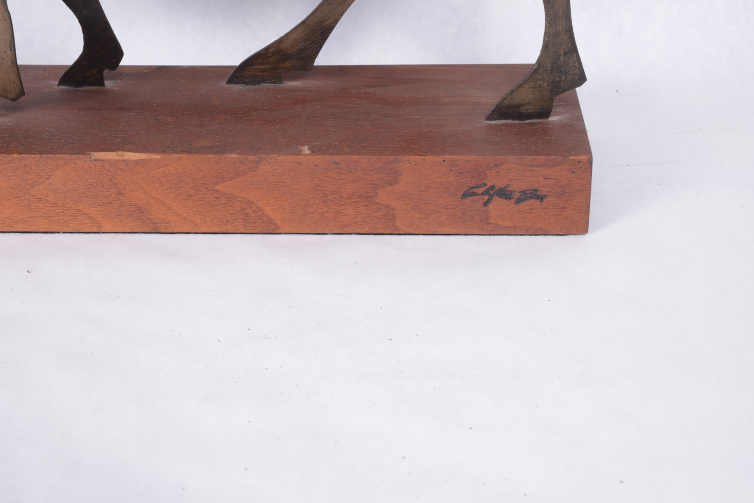 Signed Steer Sculpture