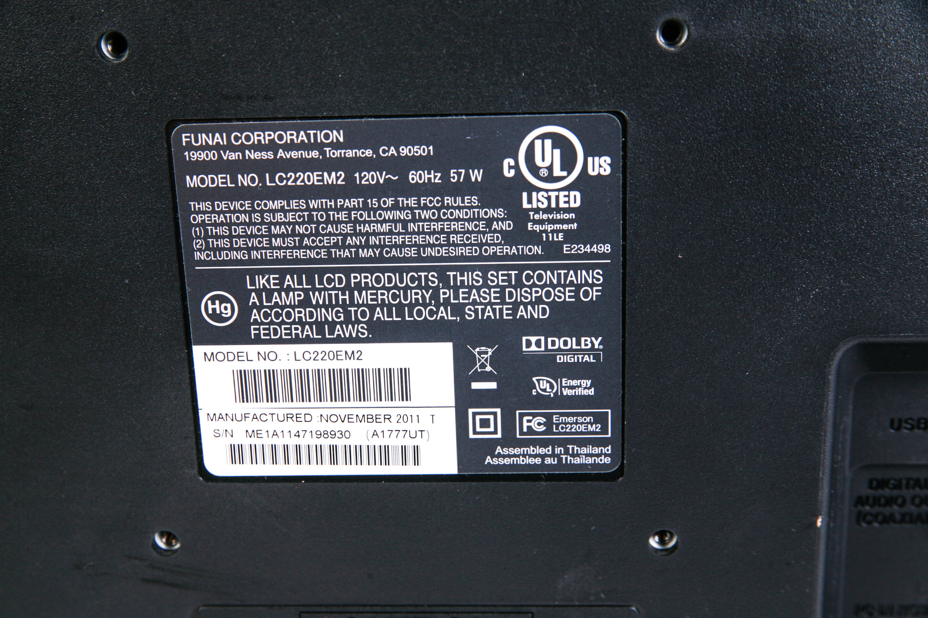 Emerson 22" Class LCD 720p 60Hz HDTV