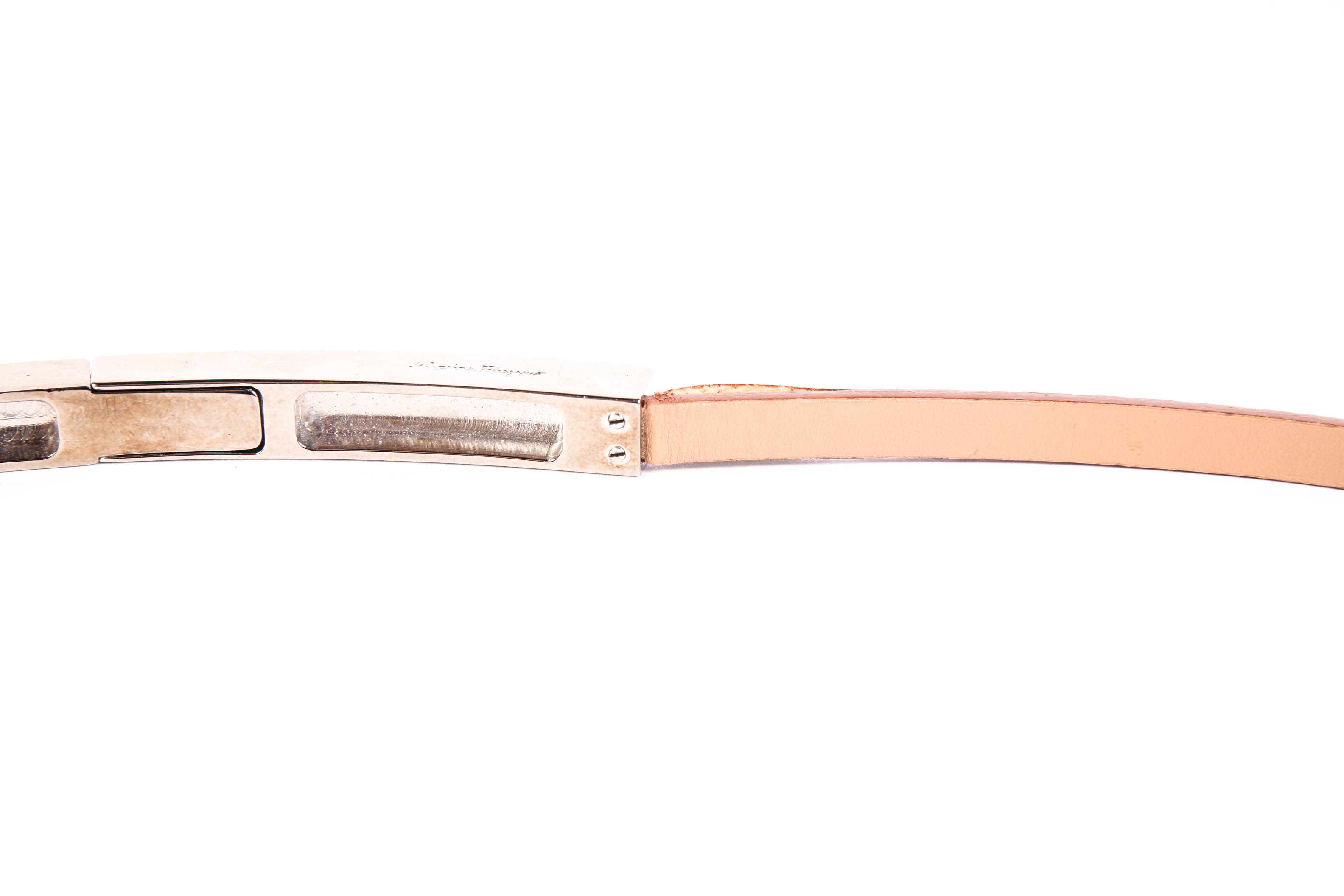 Salvatore Ferragamo Taupe Snakeskin Belt