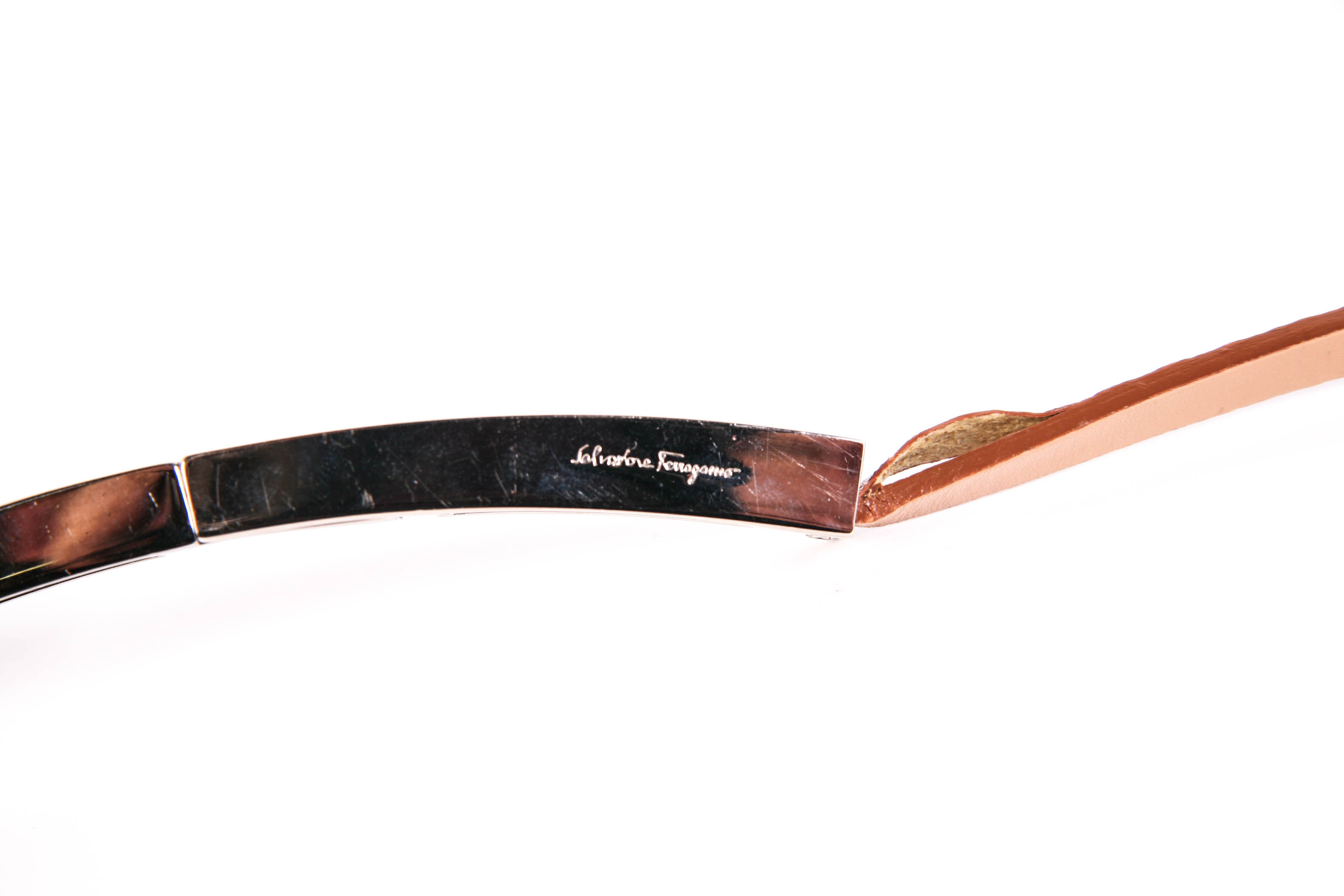 Salvatore Ferragamo Taupe Snakeskin Belt