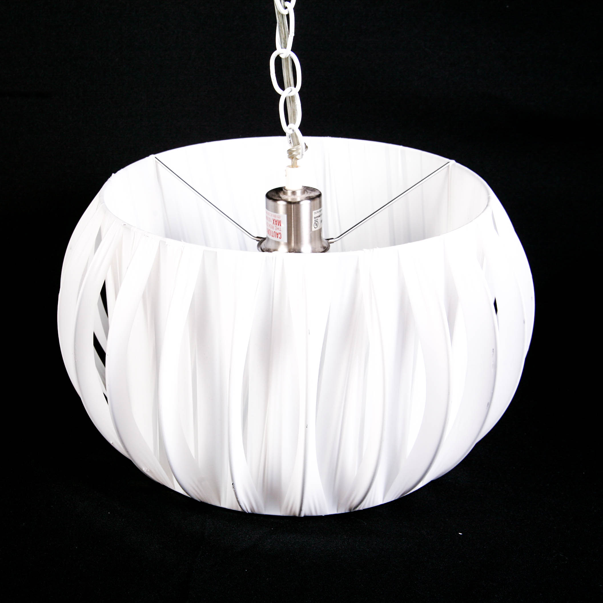 White Ribbed Hampton Bay Pendant Lamp