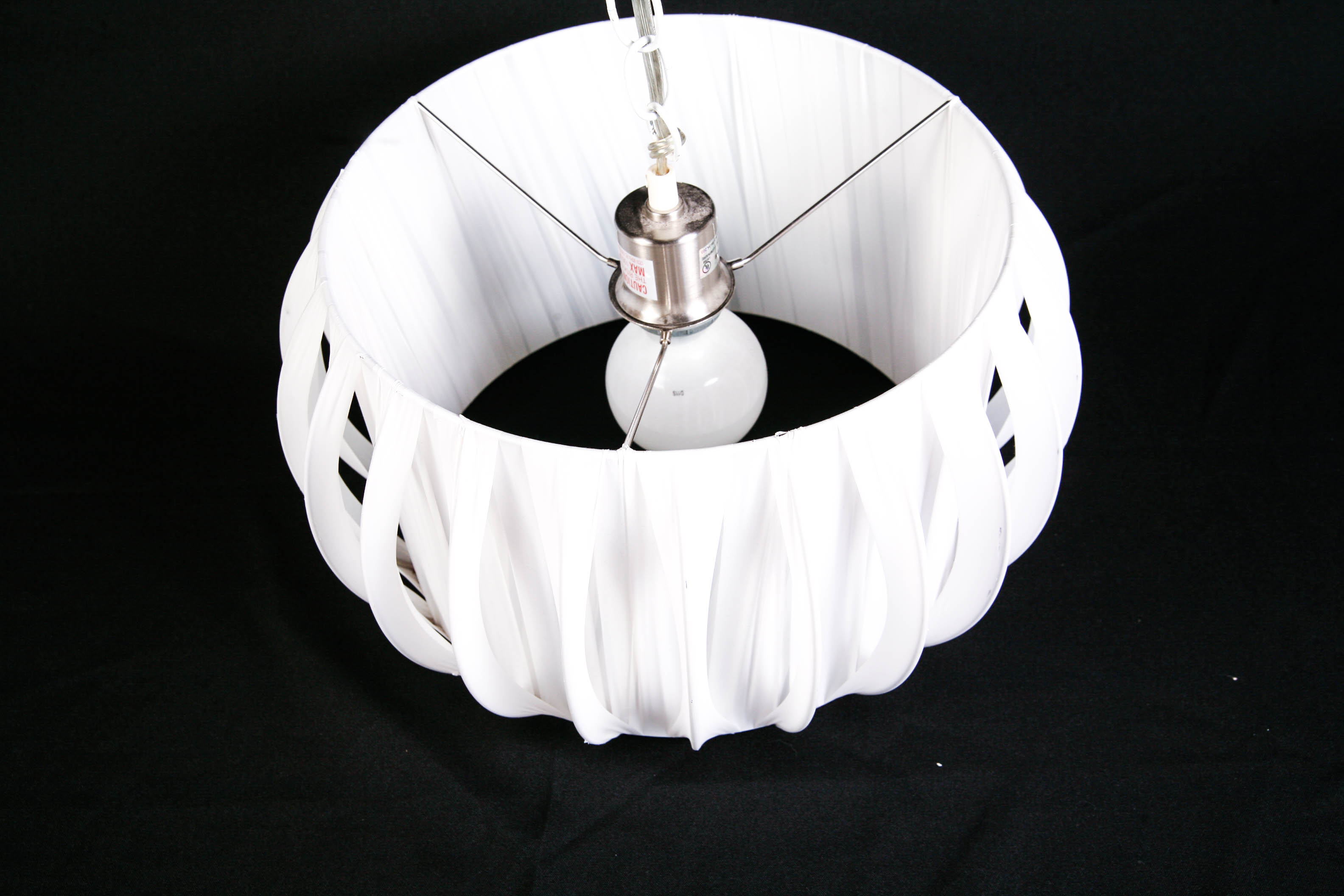 White Ribbed Hampton Bay Pendant Lamp