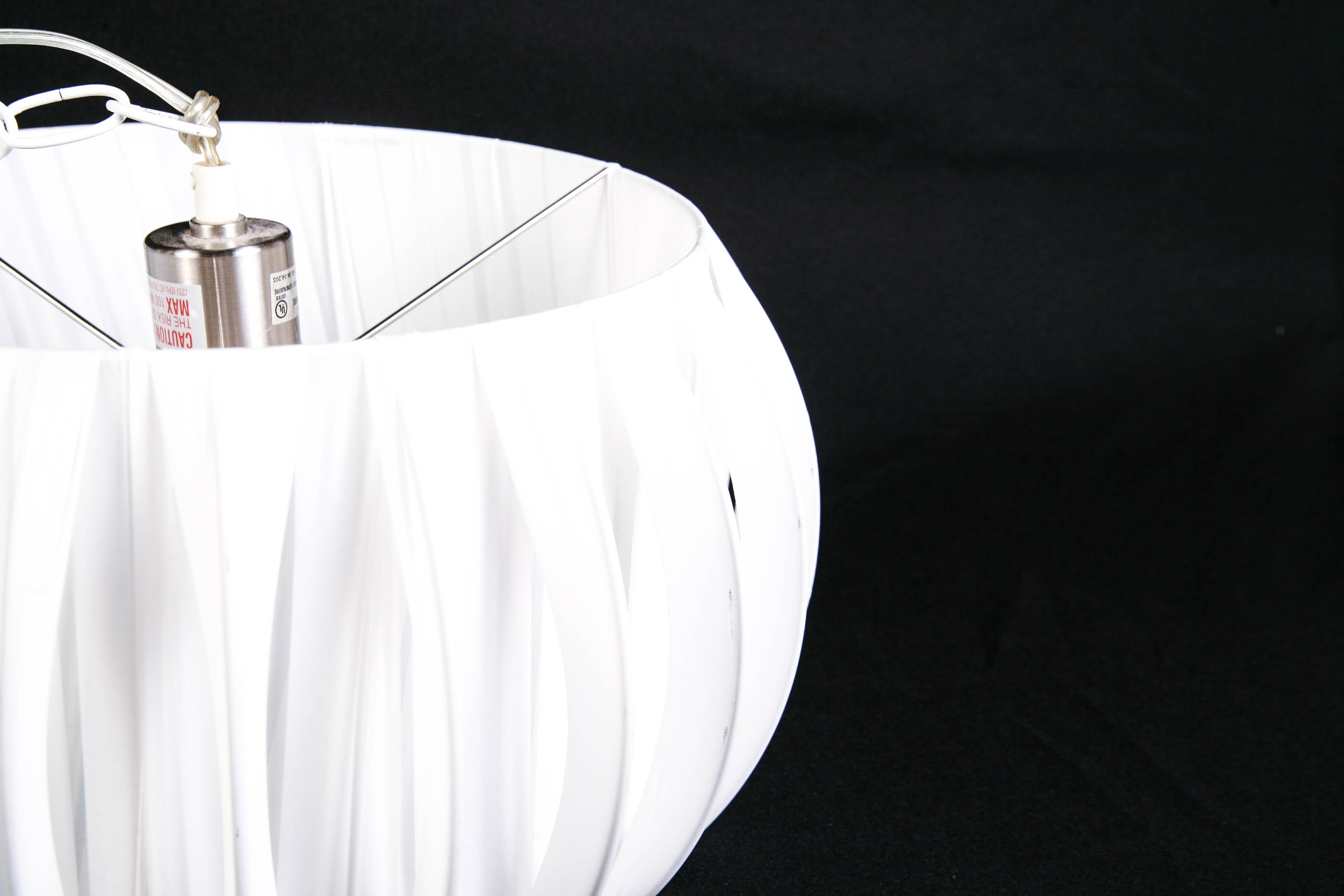 White Ribbed Hampton Bay Pendant Lamp