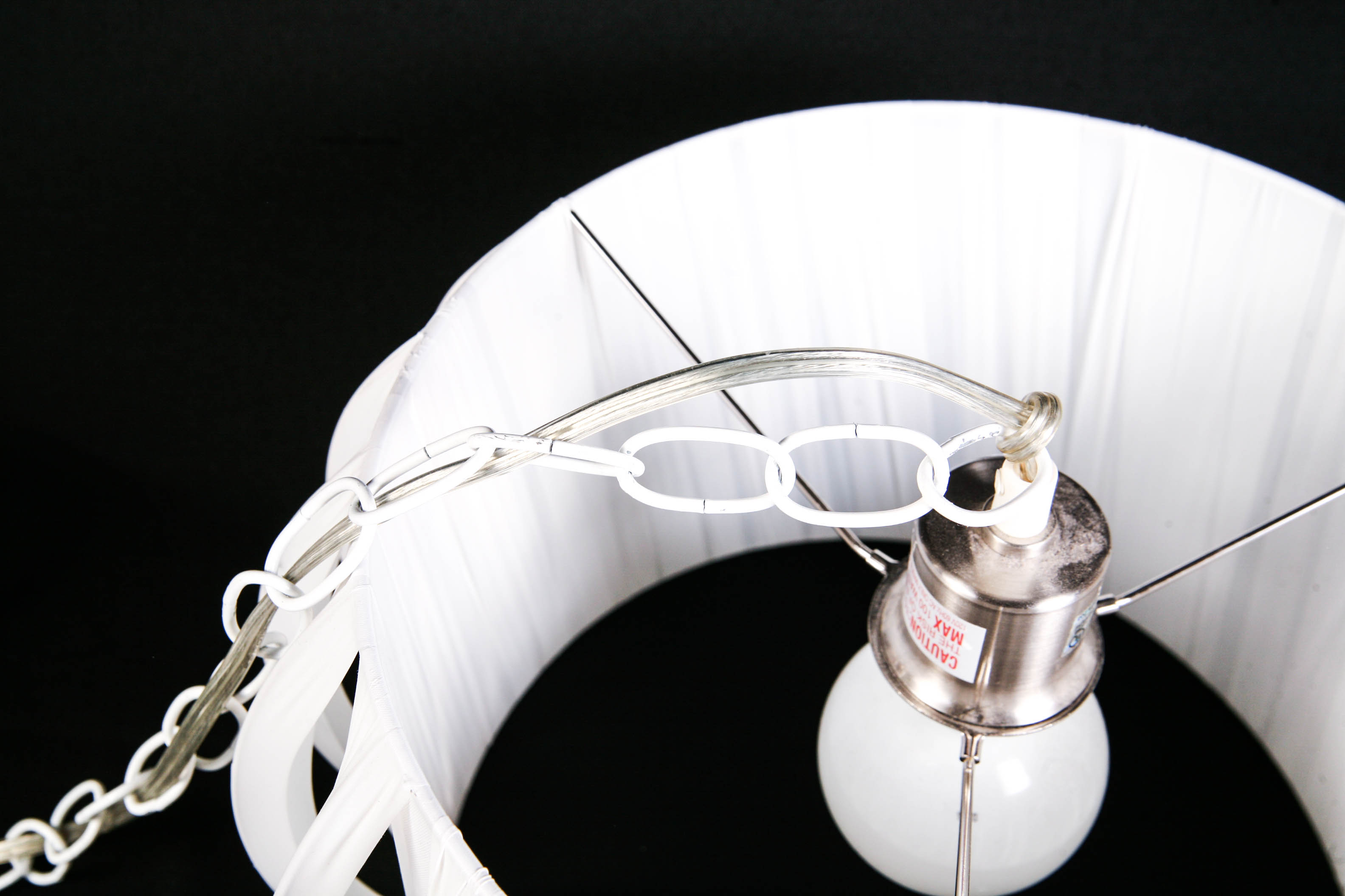 White Ribbed Hampton Bay Pendant Lamp