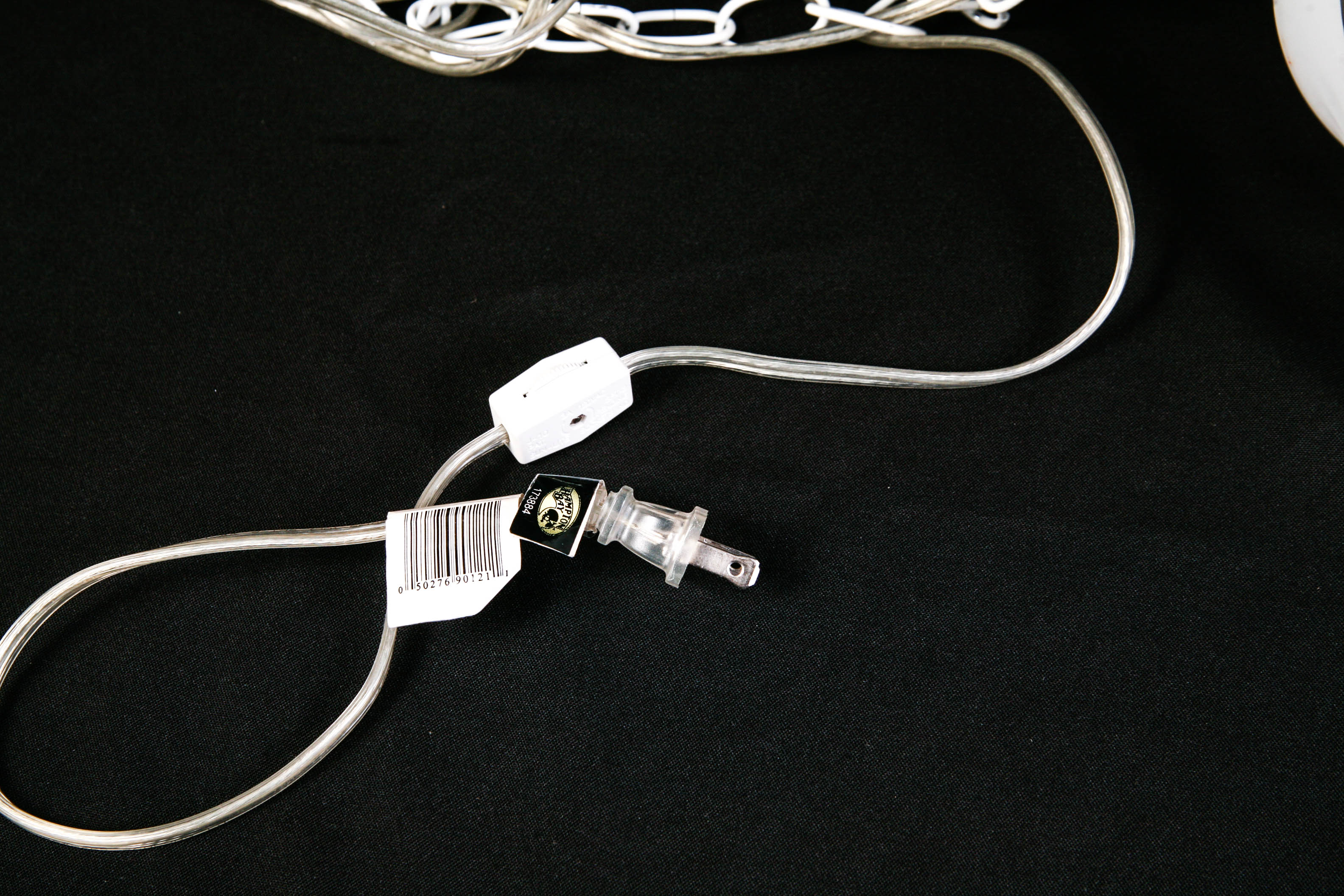 White Ribbed Hampton Bay Pendant Lamp