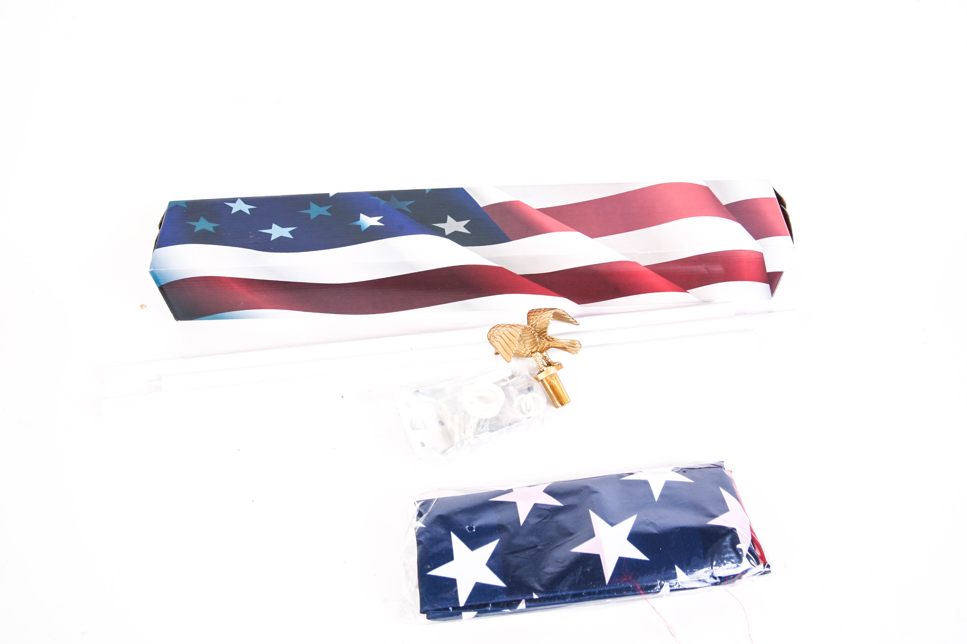 Republic Title American Flag with Poles