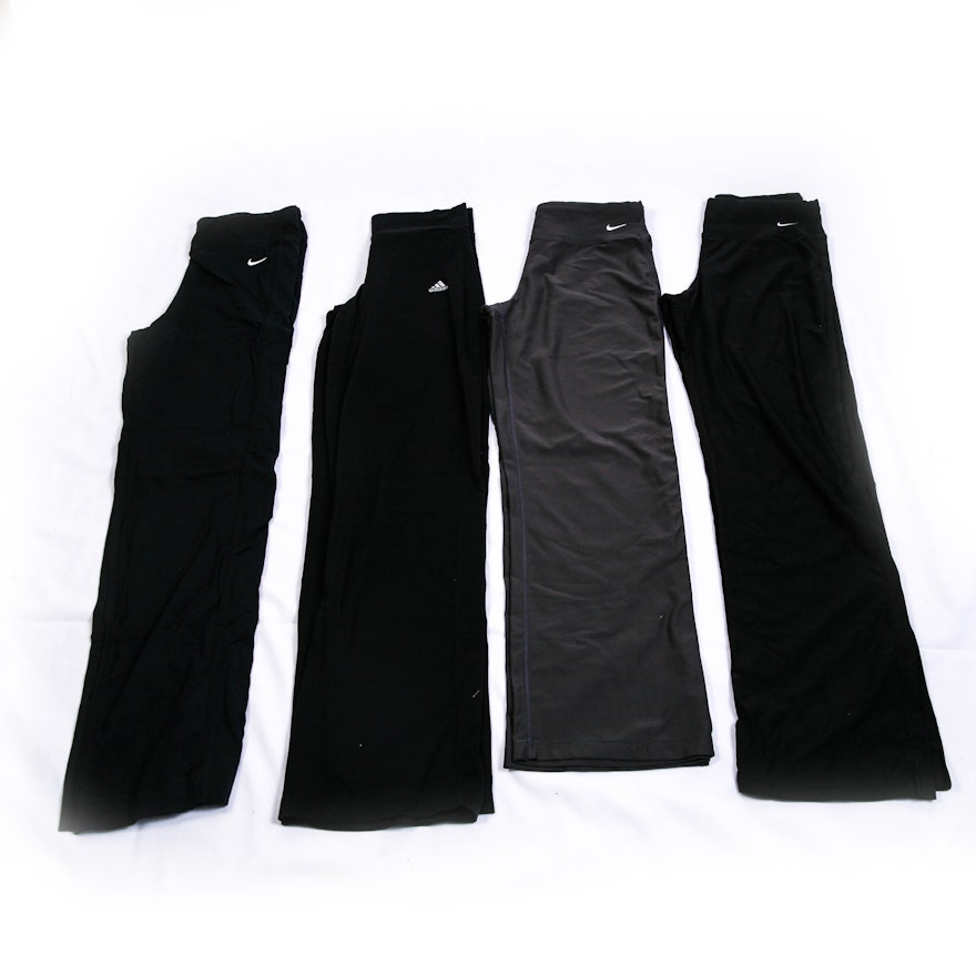 Grouping of Four Pairs of Nike and Adidas Athletic Pants