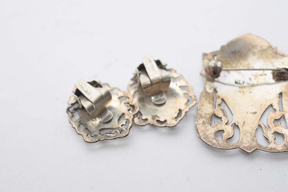 Vintage Sterling Silver and Enamel Bodhisattva Jewelry