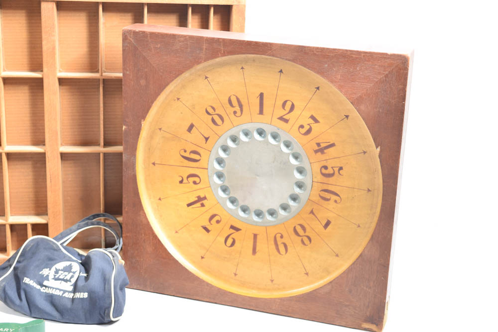 Vintage Game Boards and Type Drawer