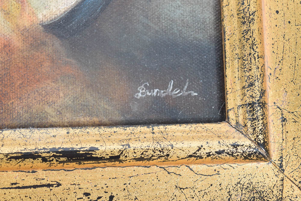 Original Signed Oil Painting Reproduction After "Bundel"