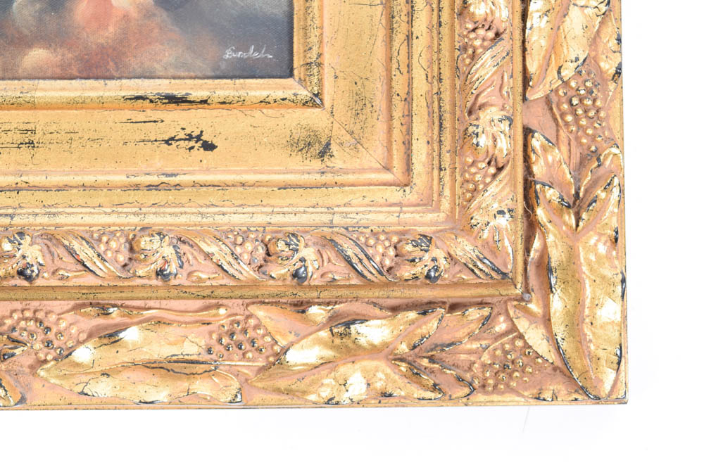 Original Signed Oil Painting Reproduction After "Bundel"