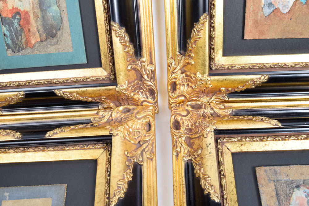 Set of Four Original Collages by John Riordan