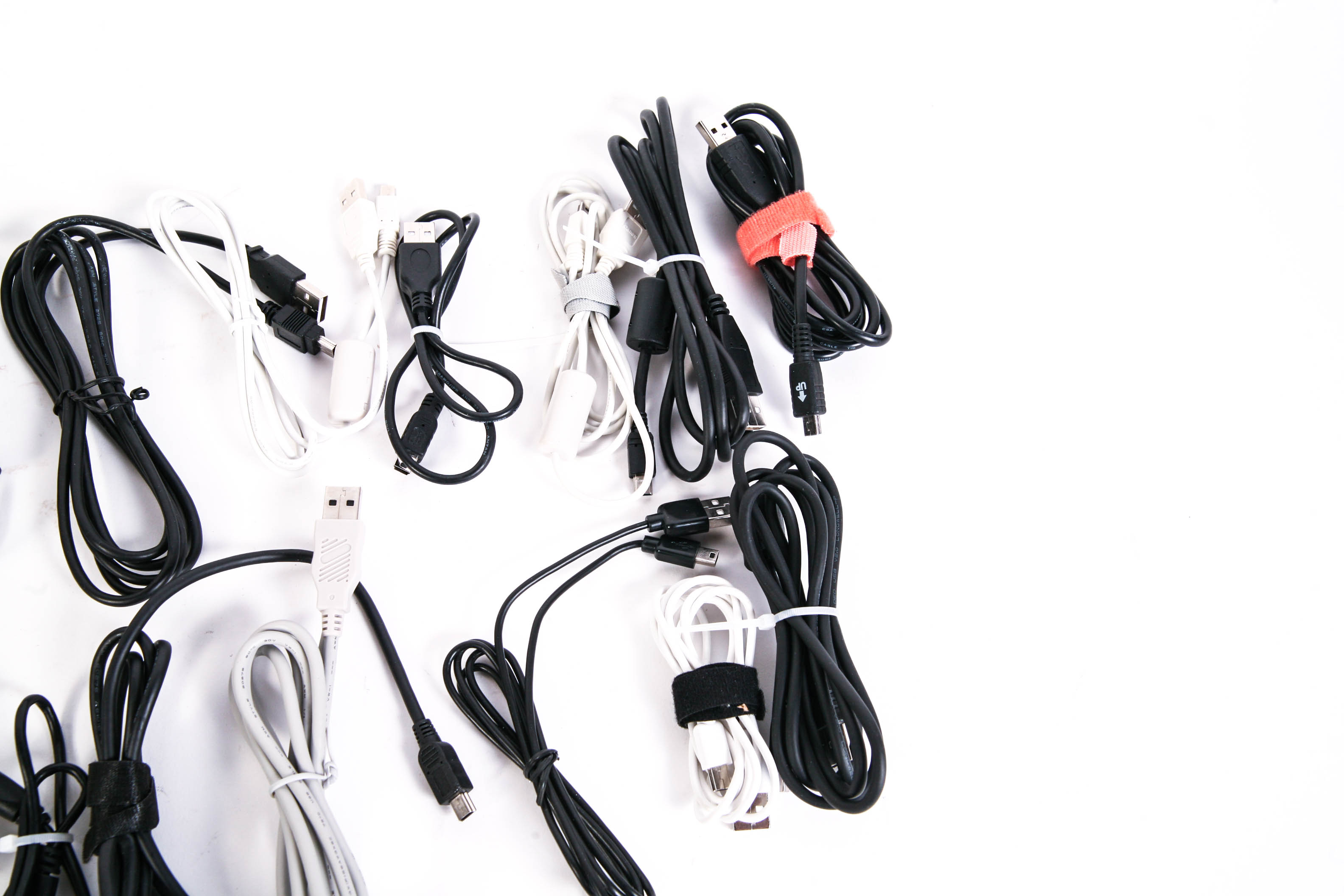 Grouping of Twenty-Three Mini USB Cables
