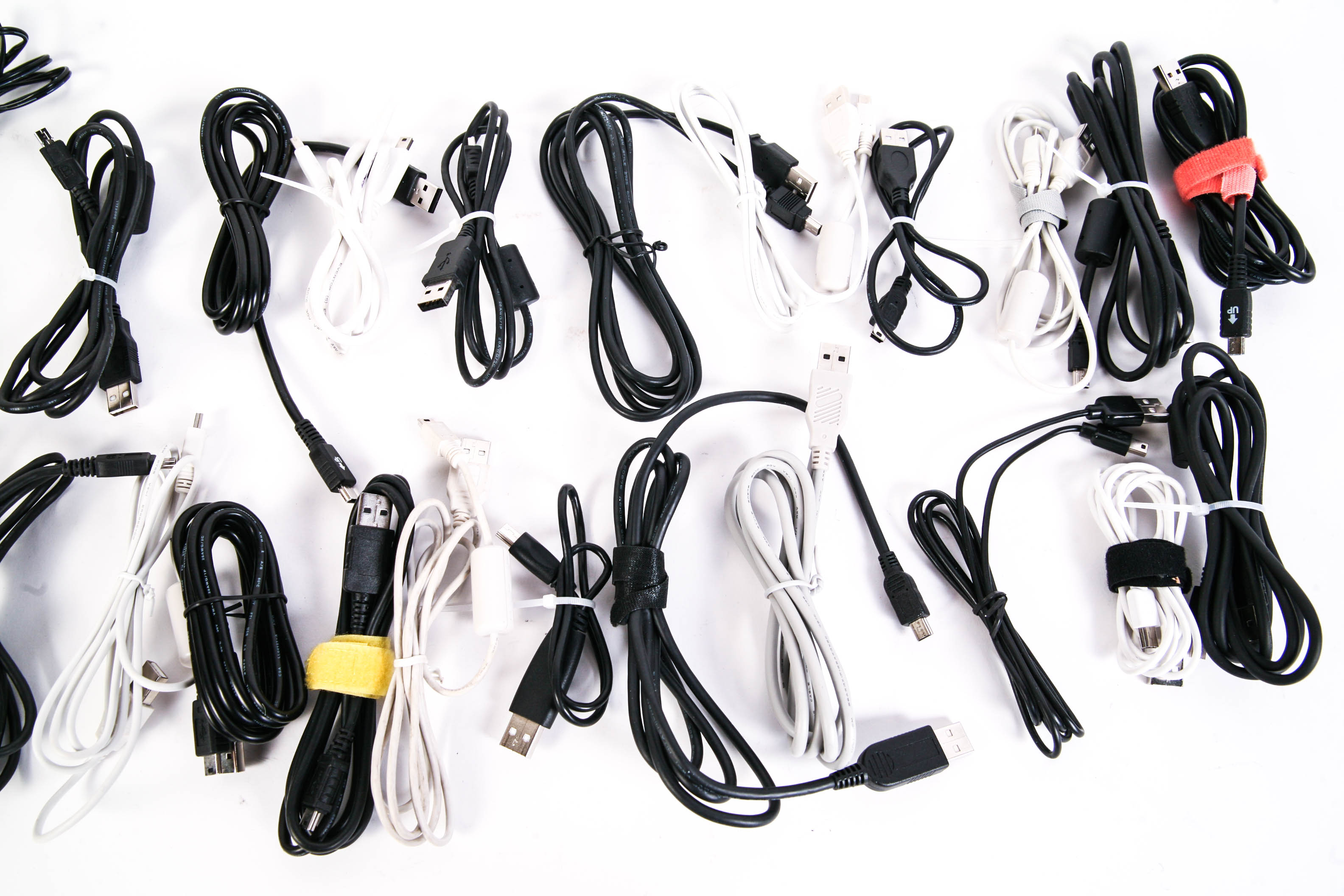 Grouping of Twenty-Three Mini USB Cables