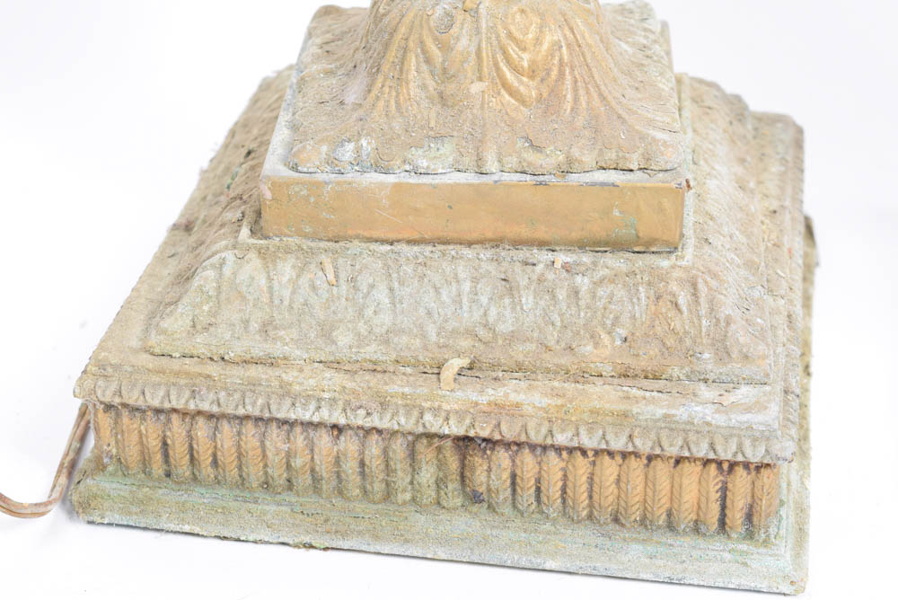 Pair of Vintage Brass and Cut Glass Globe Lamps