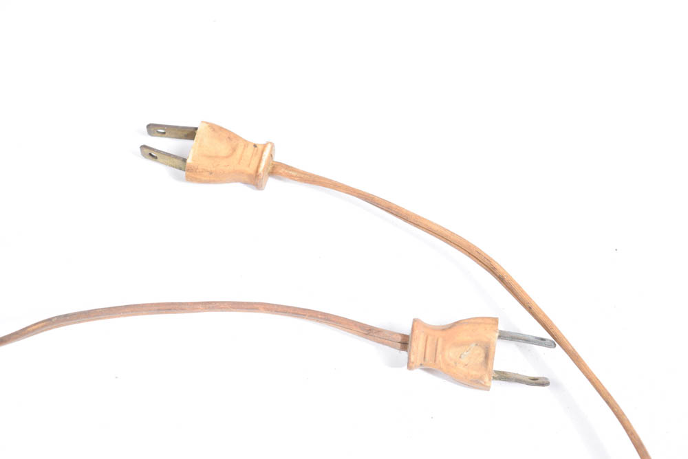 Pair of Vintage Brass and Cut Glass Globe Lamps