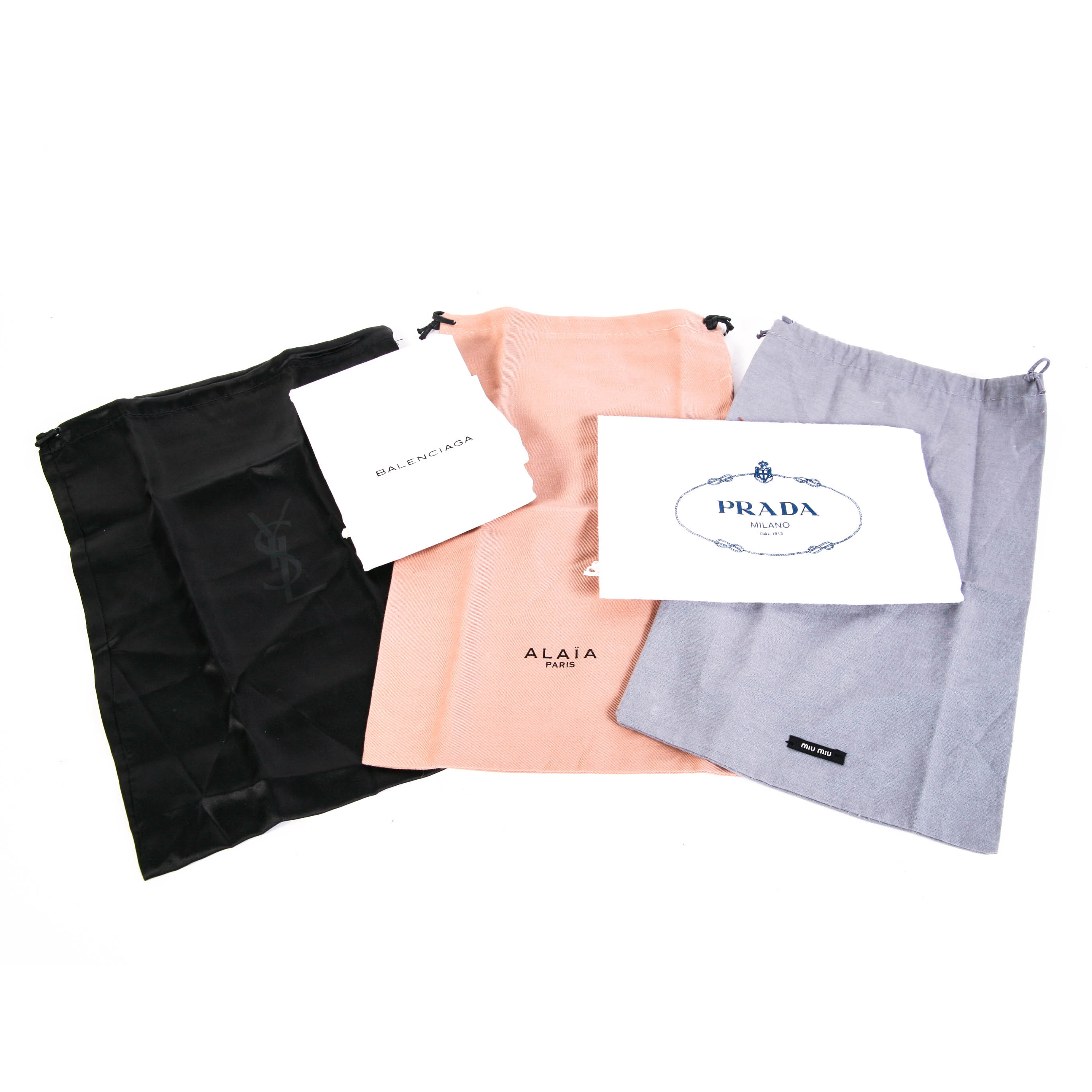 Collection of Five Dust Bags Including Prada,YSL,Miu Miu and More