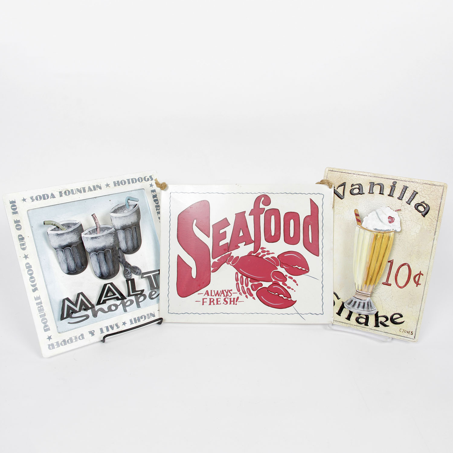 Trio of Vintage Metal Signs