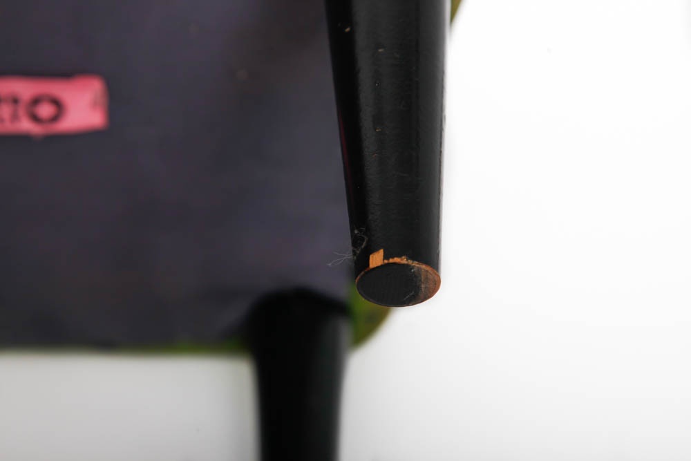 Upholstered Footstool With Insect Pattern Fabric