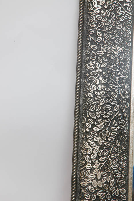 Silver Tone Leaf Motif Wall Mirror