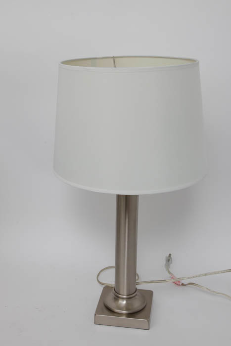 Pair of Silver Tone Table Lamps