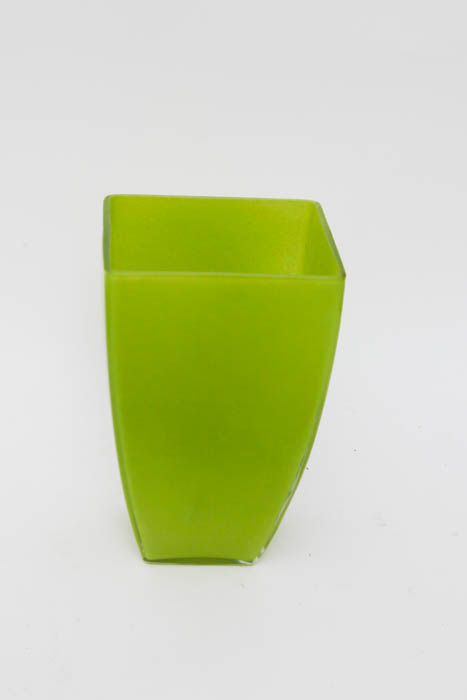 Trio of Lime Green Decorative Vases and Tray