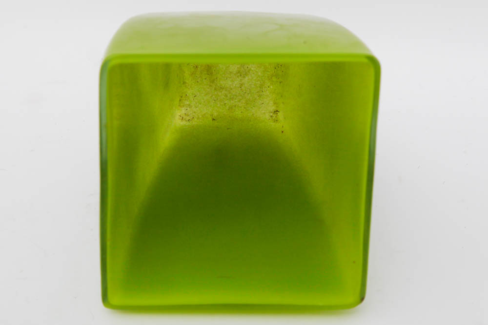 Trio of Lime Green Decorative Vases and Tray