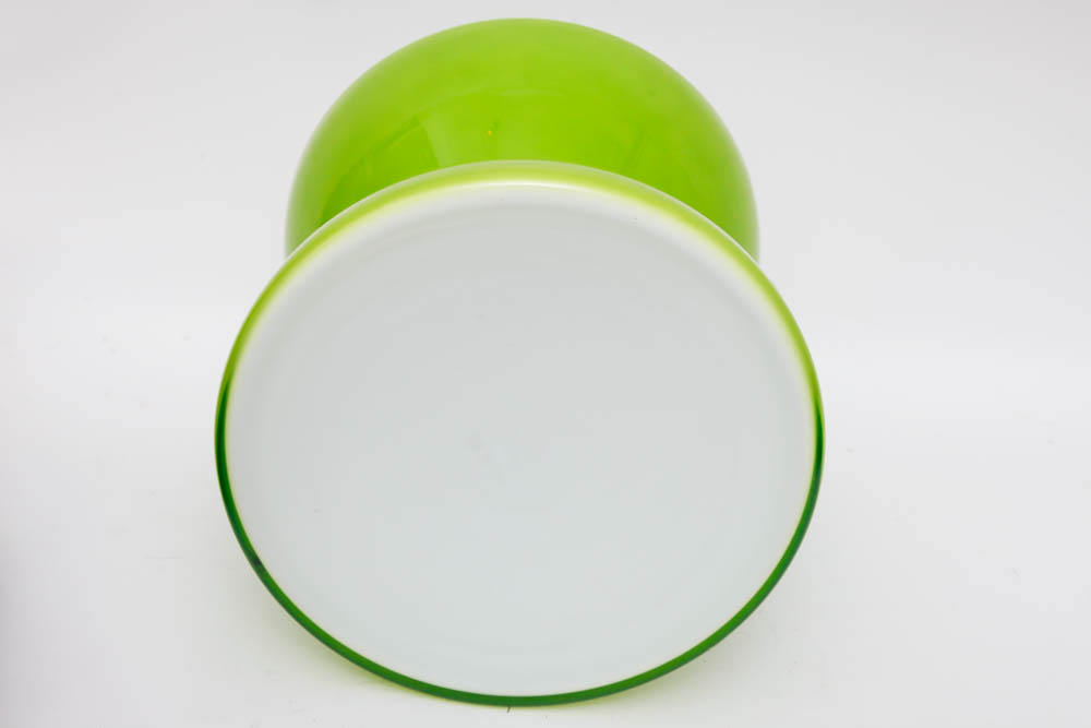 Trio of Lime Green Decorative Vases and Tray