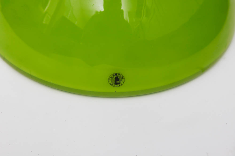 Trio of Lime Green Decorative Vases and Tray