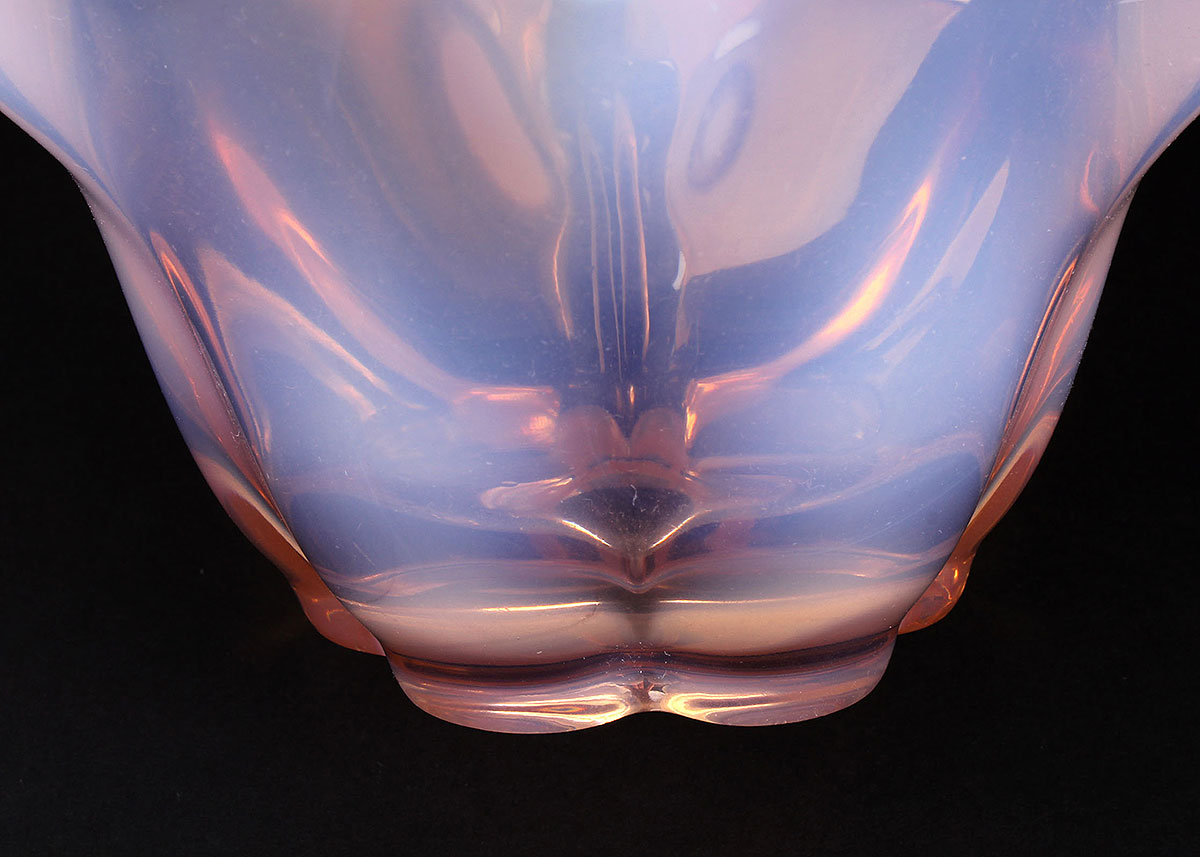 Opalescent Crimped Glass Bowl