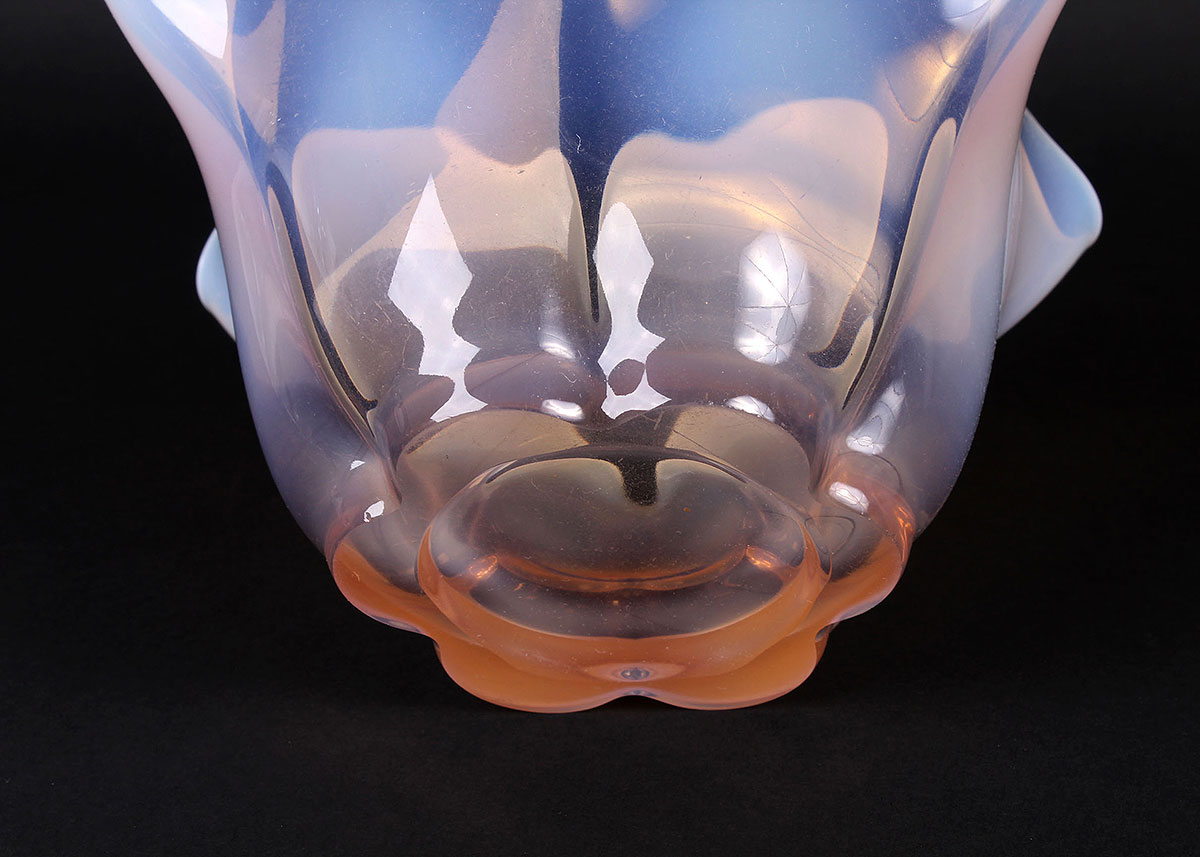 Opalescent Crimped Glass Bowl