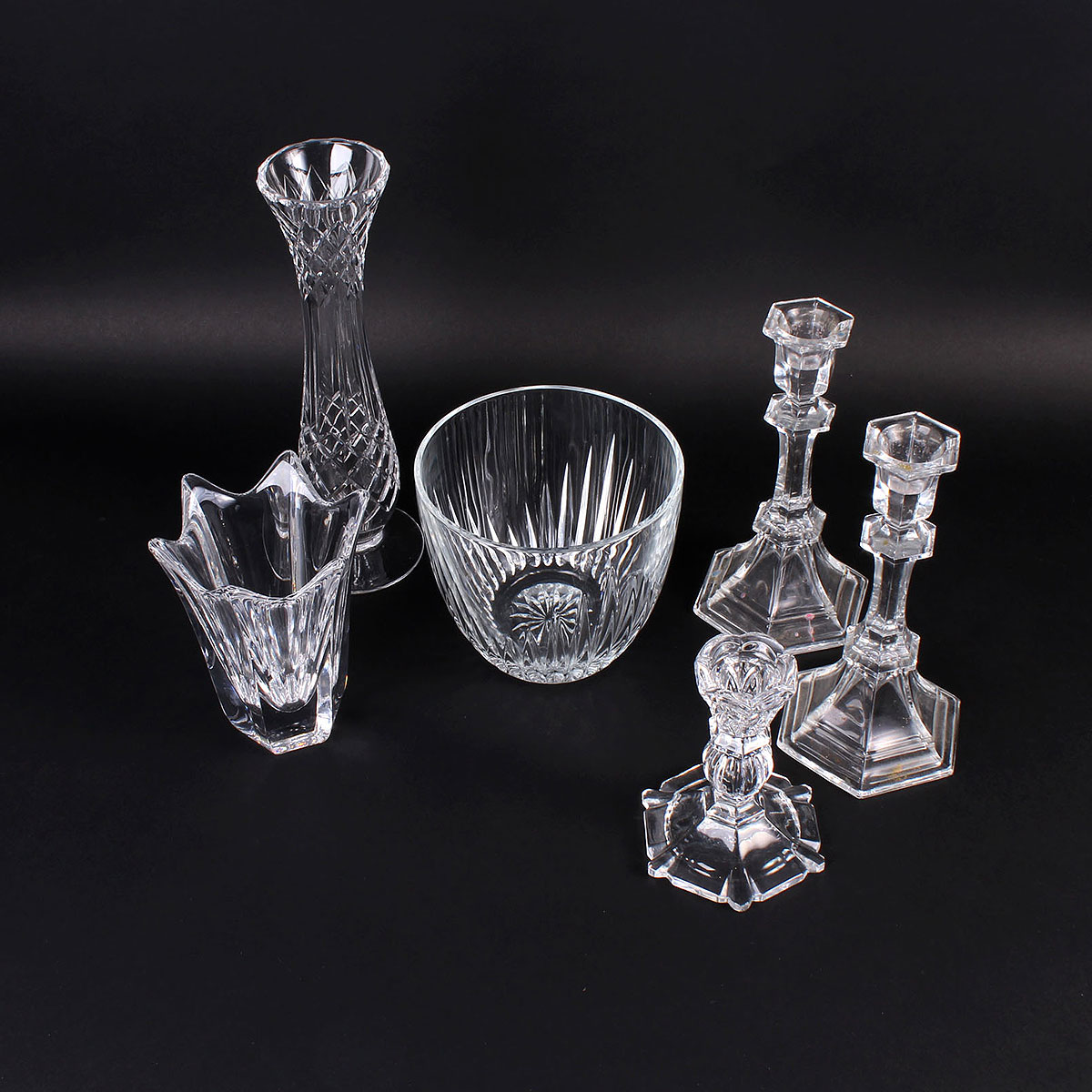 Crystal Candlesticks and Vases