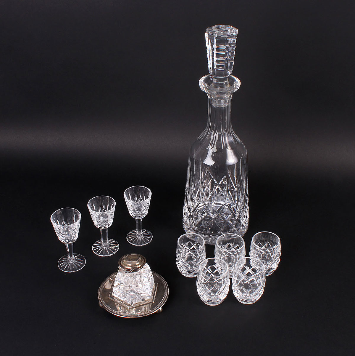 Waterford Crystal Decanter and Glasses