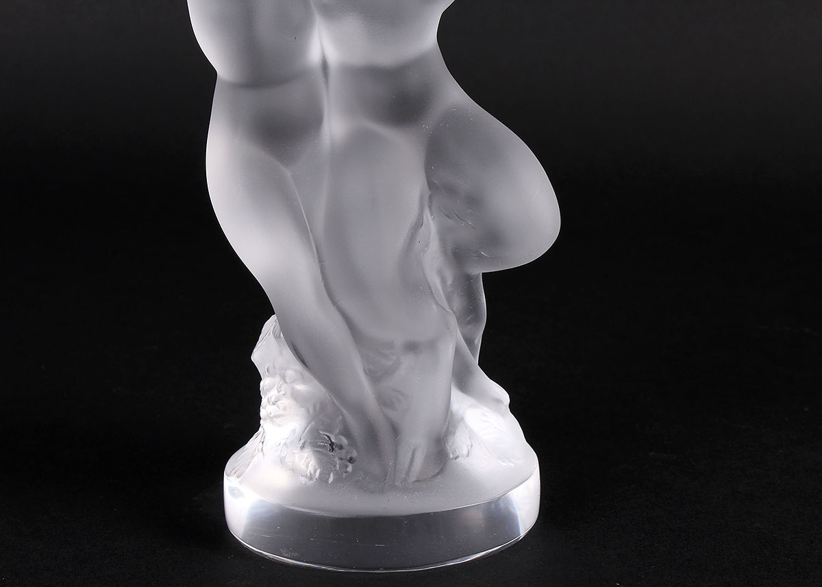 Lalique France Crystal "Pan and Diane" Sculpture