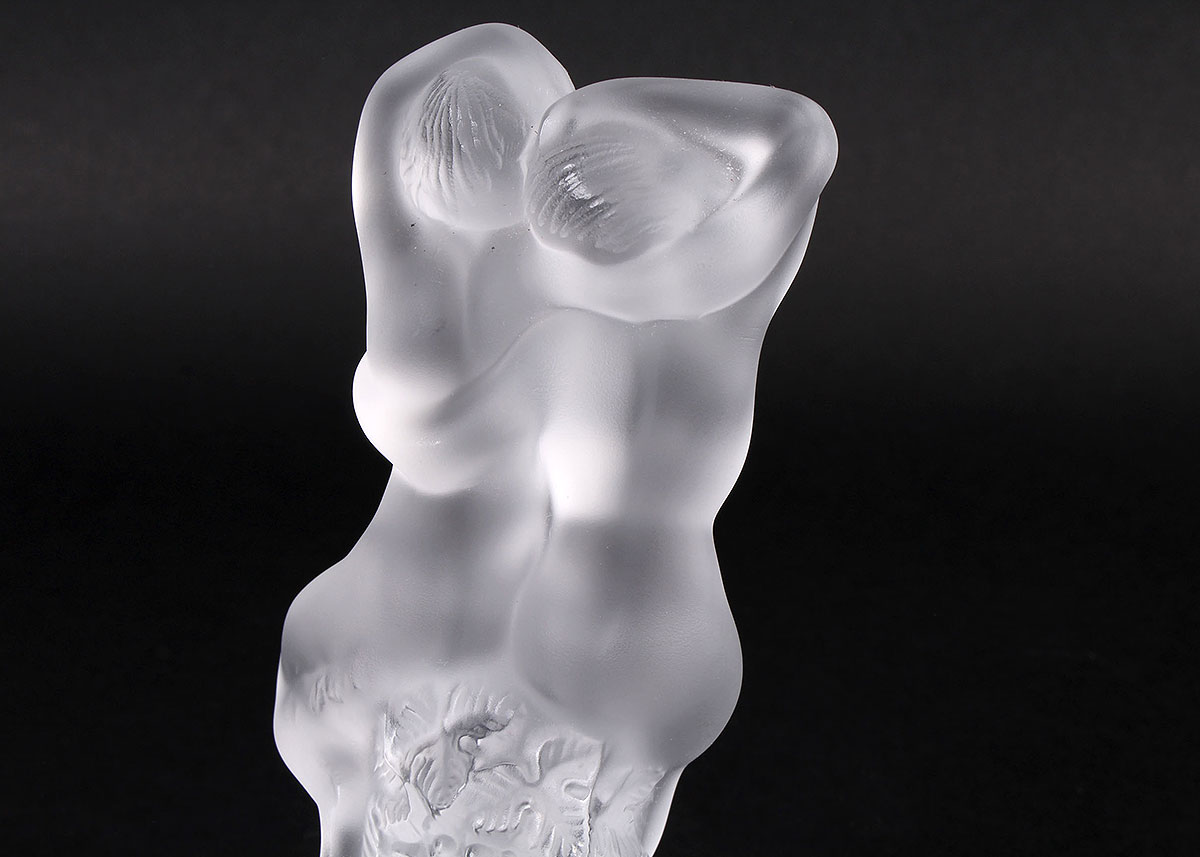 Lalique France Crystal "Pan and Diane" Sculpture