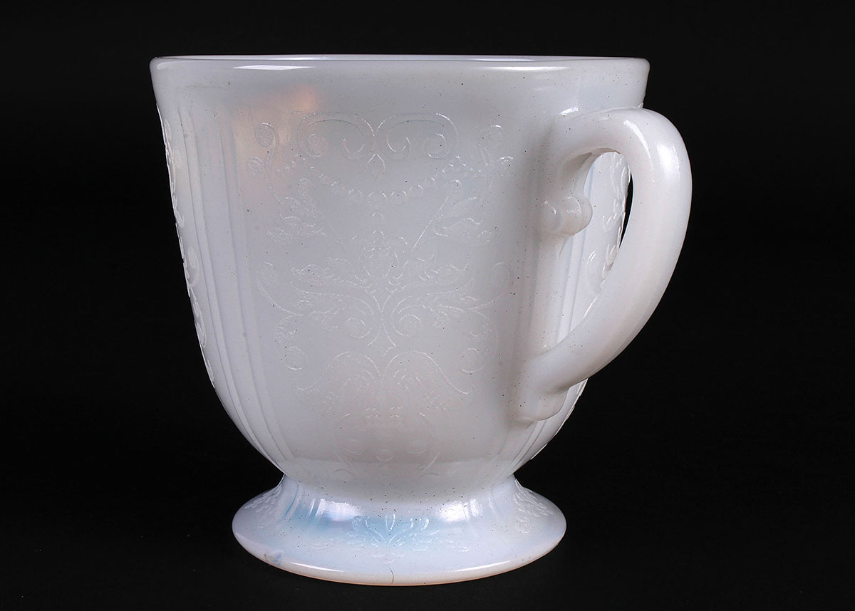 Opalescent Creamer and Sugar Pair with Floral Motif