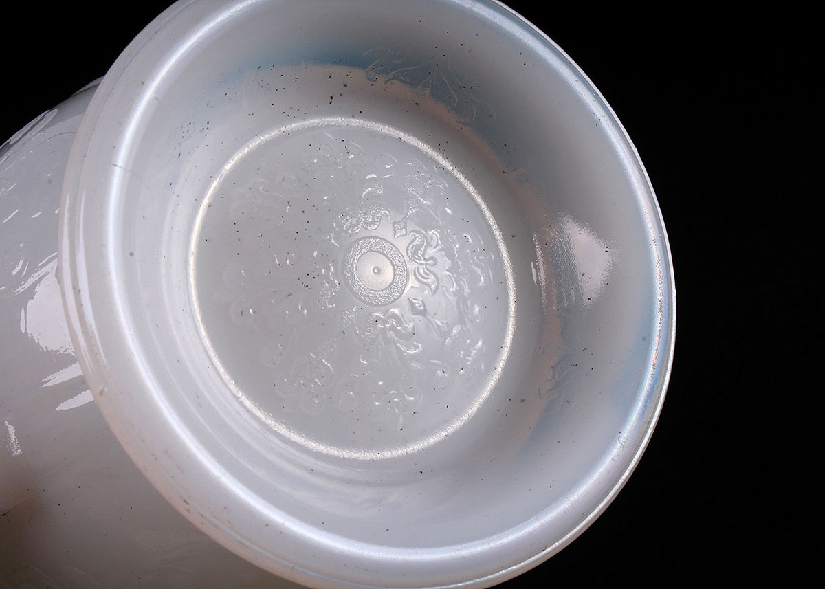 Opalescent Creamer and Sugar Pair with Floral Motif