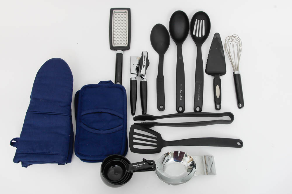 Assortment of Kitchen Utensils, Including KitchenAid