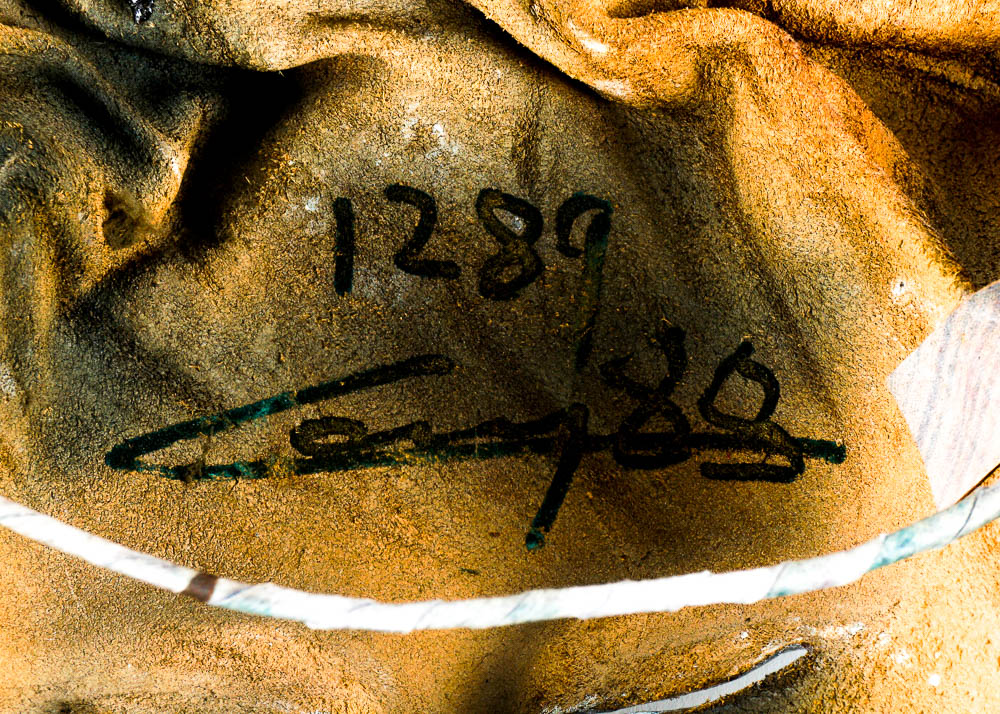 Dominique Caron Leather Art Mask Pair, Signed, Numbered, and Dated