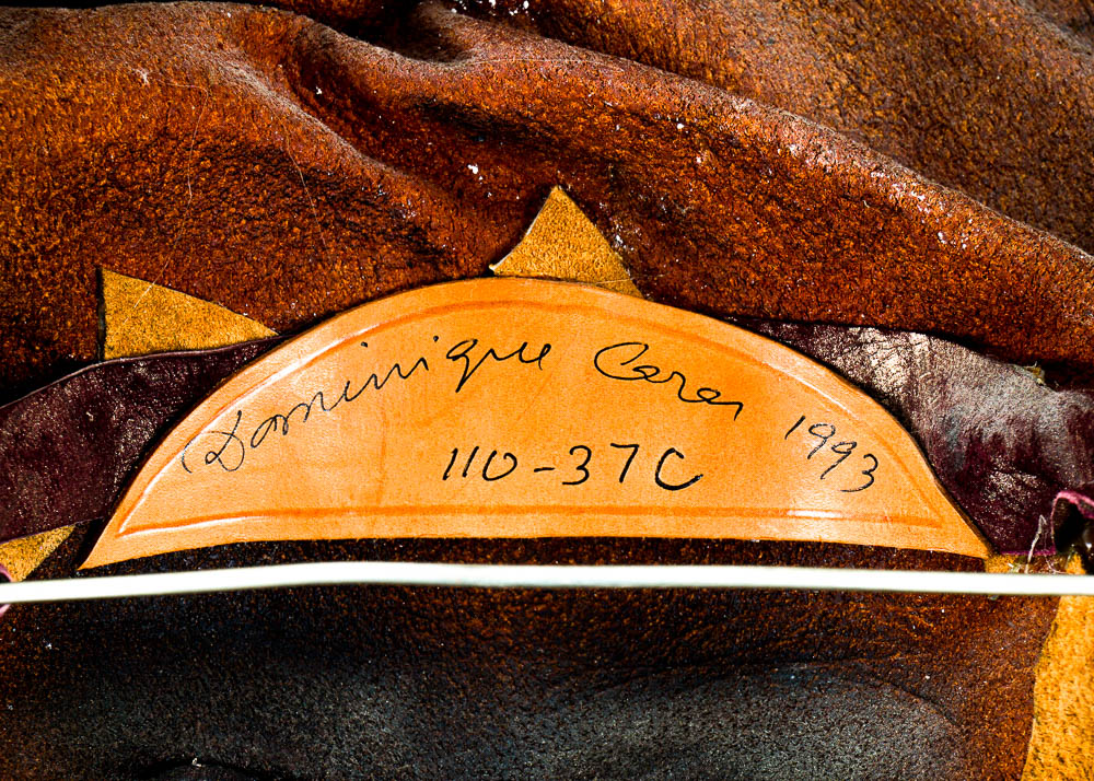 Dominique Caron Leather Art Mask Pair, Signed, Numbered, and Dated