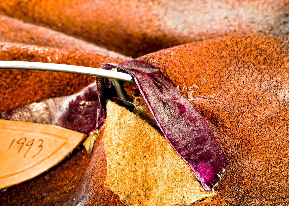 Dominique Caron Leather Art Mask Pair, Signed, Numbered, and Dated