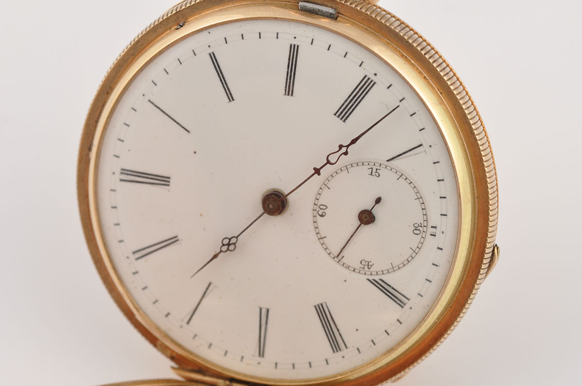 Antique 14 Karat Yellow Gold Ami Richard Hunting Case Pocket Watch
