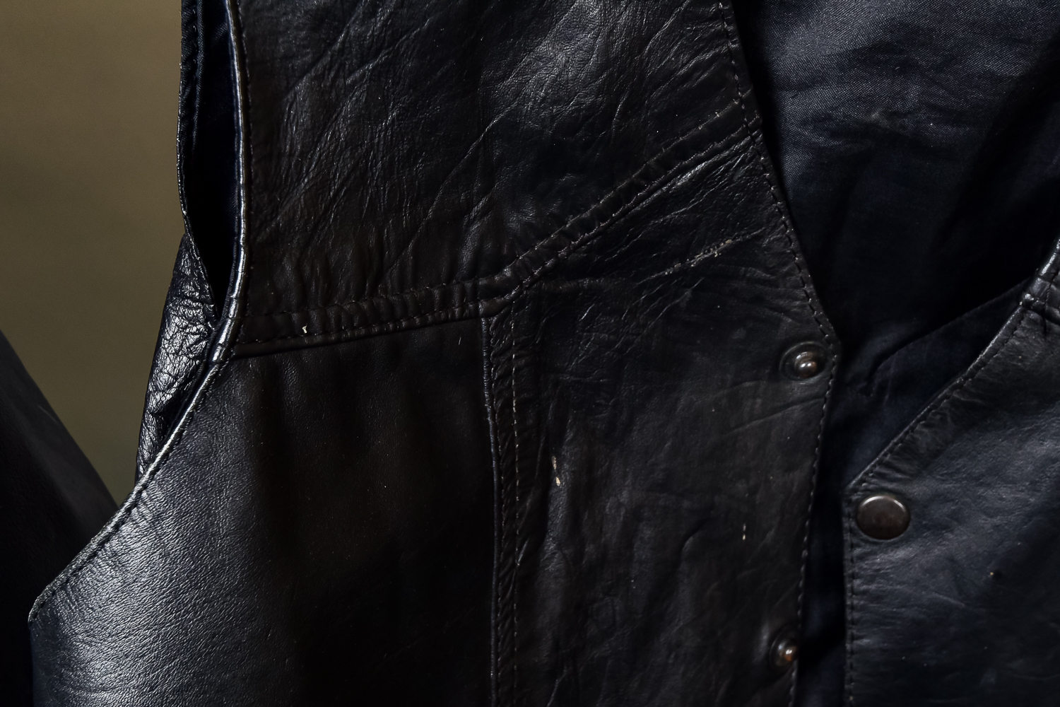 Leather Jacket and Vest with Harley Davidson Patches