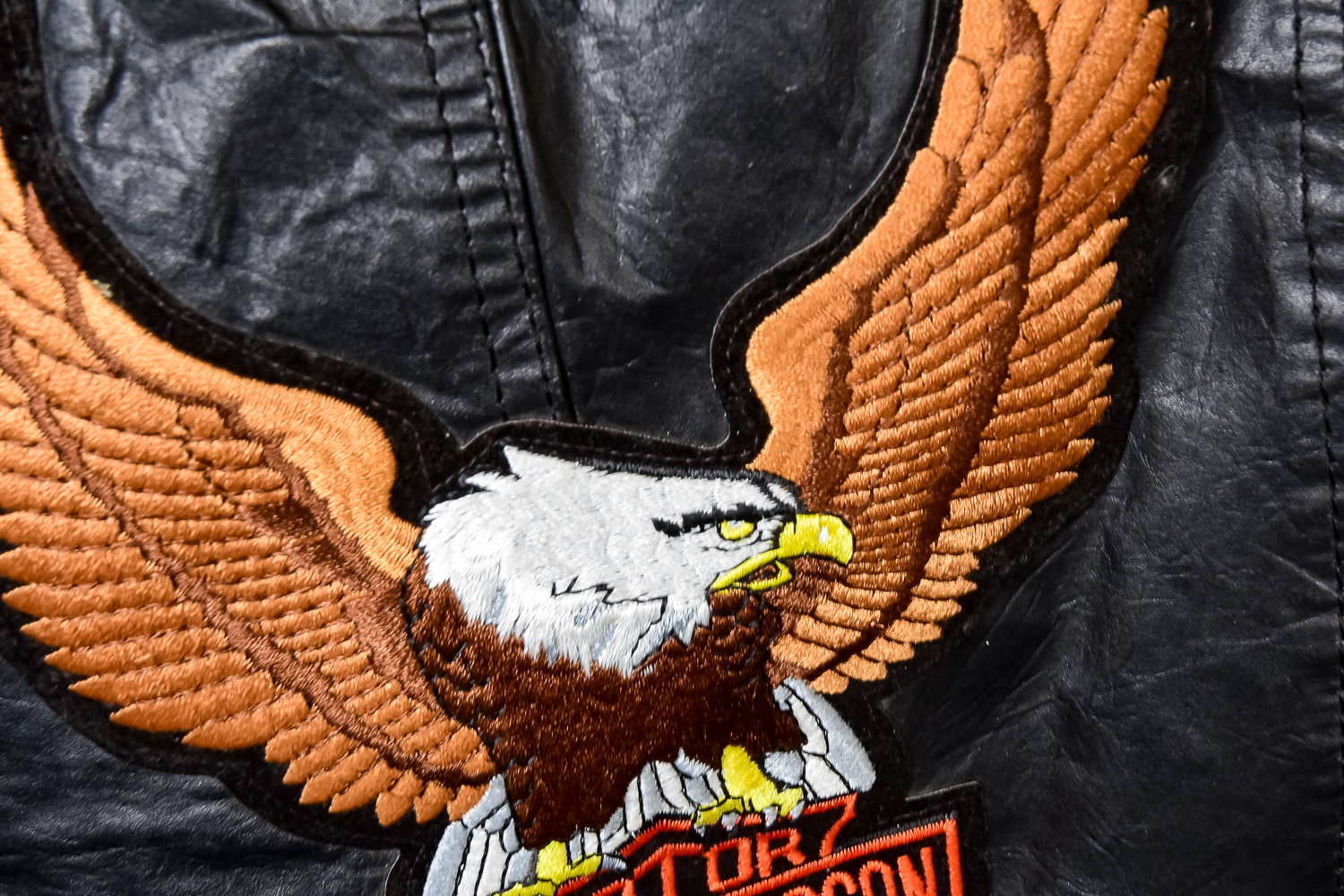 Leather Jacket and Vest with Harley Davidson Patches