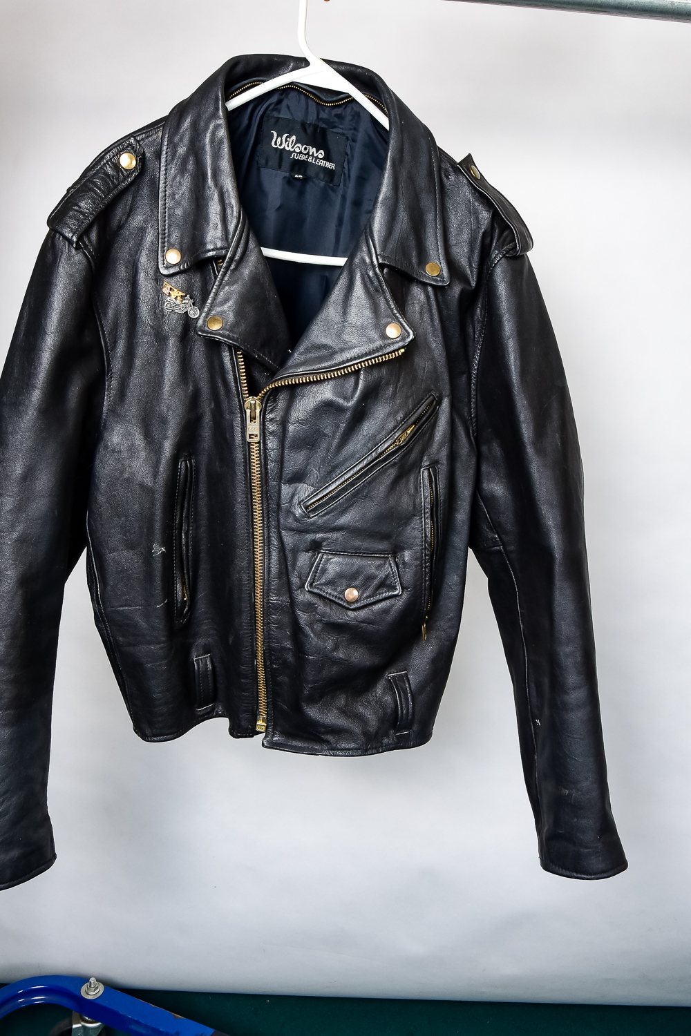 Leather Jacket and Vest with Harley Davidson Patches