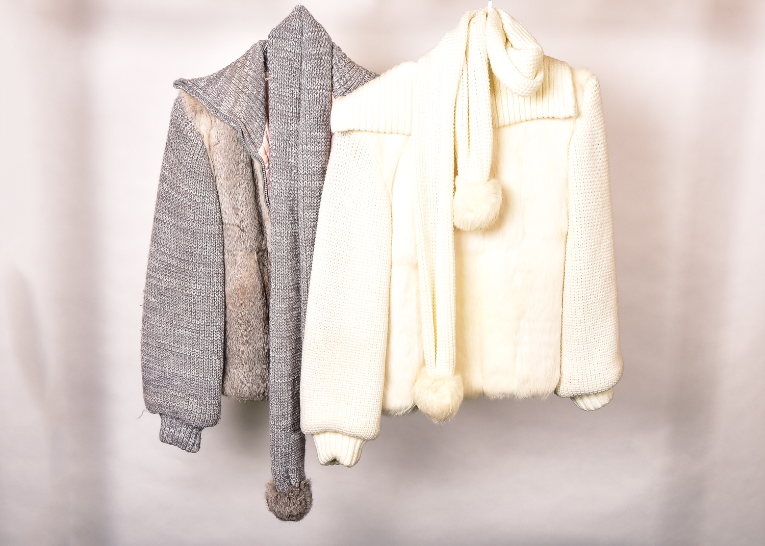 Pair of Vintage Fur Vest Sweaters